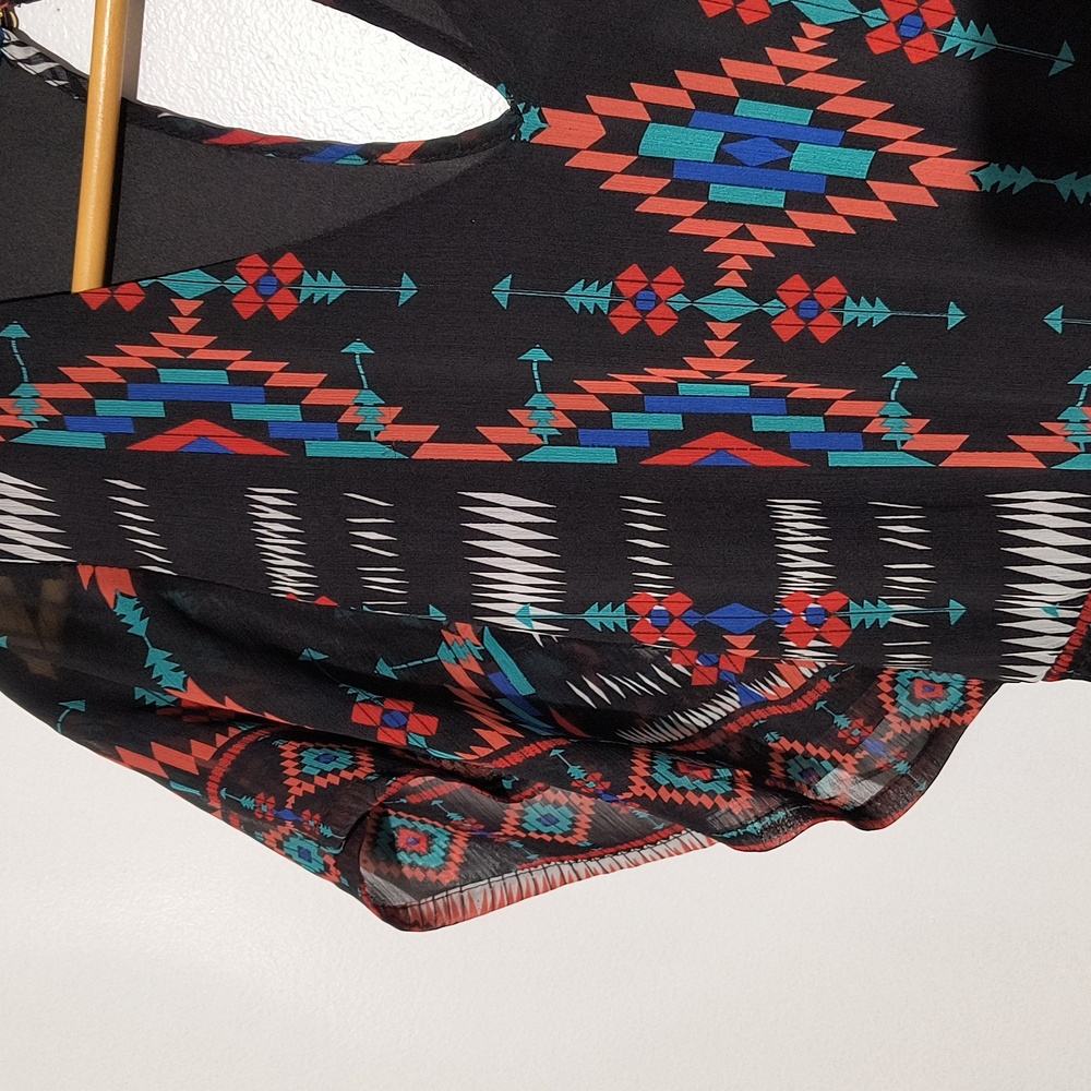 Bebe Multicolor Aztec Patterned Romper - image 6